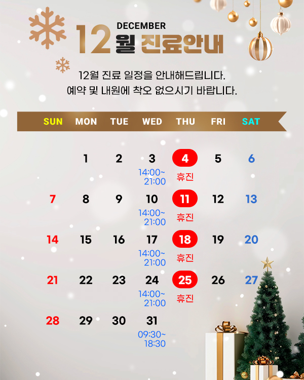 12월 진료일정